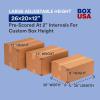 imageBOX USA Shipping Boxes MultiDepth 26quotL x 20quotW x 12quotH 10Pack  Corrugated Cardboard Box for Packing Moving and StorageScored 10  8  6 Single Wall MultiDepth
