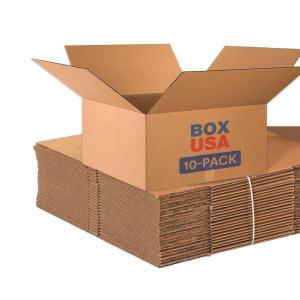 imageBOX USA 24x24x12 Corrugated Boxes Large 24L x 24W x 12H Pack of 10  Shipping Packaging Moving Storage Box for Home or Business Strong Wholesale Bulk BoxesStandard Corrugated