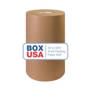 imageBOX USA Packing Paper Roll 1200L x 36quotW  Large Kraft Newsprint for Shipping Packaging Storage and Moving Supplies