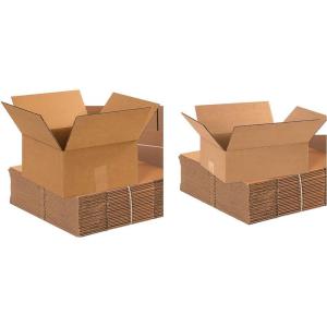 imageBOX USA Shipping Boxes Flat 12quotL x 12quotW x 6quotH 25Pack  Corrugated Cardboard Box for Packing Moving and Storage12x12x6