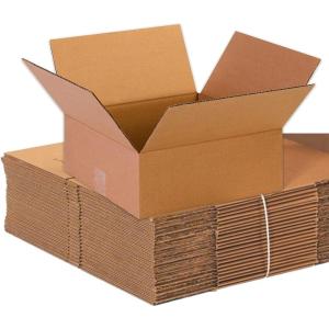 imageBOX USA Shipping Boxes Flat 12quotL x 12quotW x 6quotH 25Pack  Corrugated Cardboard Box for Packing Moving and Storage13x13x5