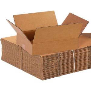 imageBOX USA Shipping Boxes Flat 12quotL x 12quotW x 6quotH 25Pack  Corrugated Cardboard Box for Packing Moving and Storage14x11x3
