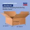 imageBOX USA 10 Pack of HeavyDuty Double Wall Corrugated Cardboard Boxes 24quot L x 24quot W x 10quot H Kraft Shipping Packing and MovingStandard Corrugated
