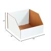 imageBOX USA BBINJ82412 Jumbo Open Top Bin Boxes 8quot x 24quot x 12quot Oyster White Pack of 25White