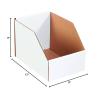 imageBOX USA BBINJ82412 Jumbo Open Top Bin Boxes 8quot x 24quot x 12quot Oyster White Pack of 25White