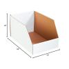 imageBOX USA BBINJ82412 Jumbo Open Top Bin Boxes 8quot x 24quot x 12quot Oyster White Pack of 25White
