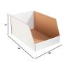 imageBOX USA BBINJ82412 Jumbo Open Top Bin Boxes 8quot x 24quot x 12quot Oyster White Pack of 25White