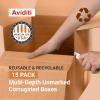 imageBOX USA Shipping Boxes MultiDepth 24quotL x 16quotW x 12quotH 15Pack  Corrugated Cardboard Box for Packing Moving and StorageMultiDepth