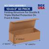 imageBOX USA Shipping Boxes Small 10quotL x 4quotW x 4quotH 50Pack  Corrugated Cardboard Box for Packing Moving and Storage10x4x3