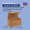 imageBOX USA Shipping Boxes Small 10quotL x 4quotW x 4quotH 50Pack  Corrugated Cardboard Box for Packing Moving and Storage10x6x6