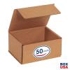 imageBOX USA Shipping Boxes Small 6quotL x 4quotW x 3quotH 50Pack  Corrugated Cardboard Box for Packing Moving and StorageKraft