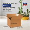 imageBundle of BOX USA Moving Boxes Medium 18quotL x 14quotW x 12quotH 10Pack  Tape Logic Heavy Duty 2in x 55yd Clear Packaging Tape 1Pack  Strong Clear Packing Tape Roll Ideal for Shipping ampamp Moving Boxes