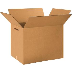 imageBOX USA 25 Pack of Corrugated Cardboard Boxes 18quot L x 12quot W x 12quot H White Shipping Packing and MovingDouble Wall Boxes with Hand Holes