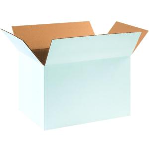 imageBOX USA 25 Pack of Corrugated Cardboard Boxes 18quot L x 12quot W x 12quot H White Shipping Packing and MovingWhite 200ECT32 Single Wall