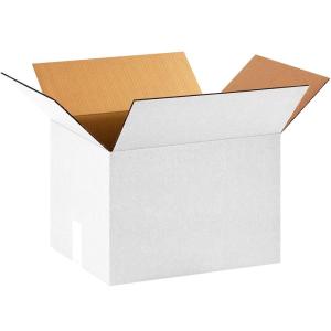 imageBOX USA 25 Pack of HeavyDuty Corrugated Cardboard Boxes 15quot L x 12quot W x 10quot H Kraft Shipping Packing and MovingWhite 200ECT32 Single Wall