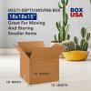 imageBOX USA Moving Boxes Large 20quotL x 20quotW x 15quotH 12Pack  Corrugated Cardboard Box for Packing Shipping and Storage18x15x15 Multi 10Pk Depth