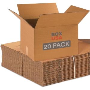 imageBOX USA Moving Boxes Large 20quotL x 20quotW x 15quotH 12Pack  Corrugated Cardboard Box for Packing Shipping and Storage18x14x12 Medium 20Pk Saver